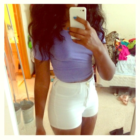 American Apparel Spandex Crop Top - Lilac