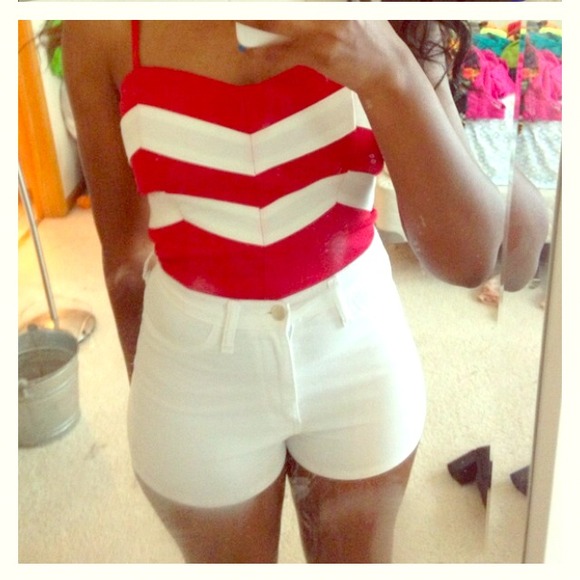 Forever 21 Bustier - Red & White