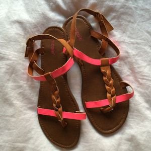 Pink Braided Sandals