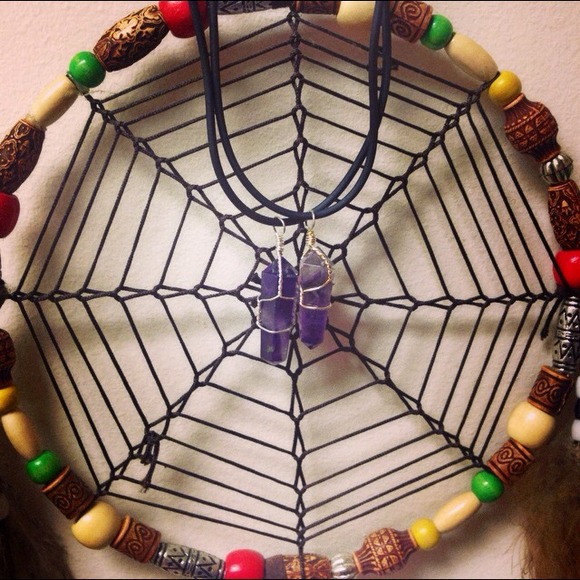 Amethyst pendant choker necklace