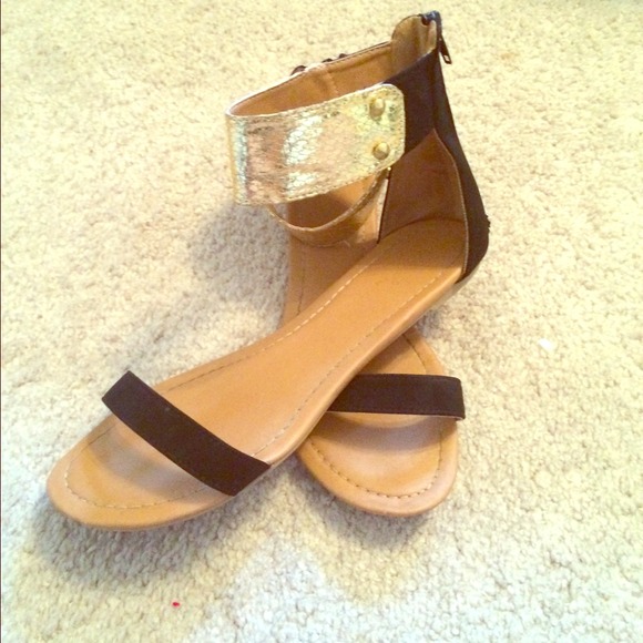 Black & Gold Sandals