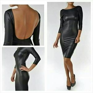 Black Leather Like Dress