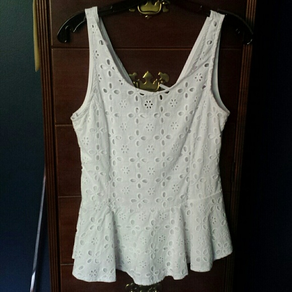 White peplum top