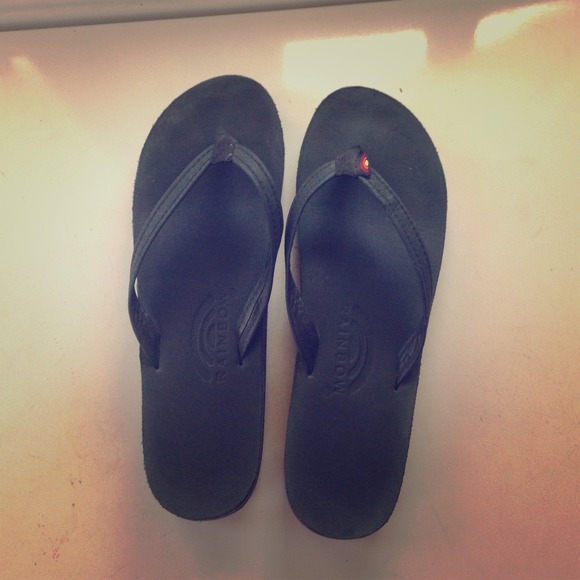 Sold 💓💓💓Rainbow sandals worn once