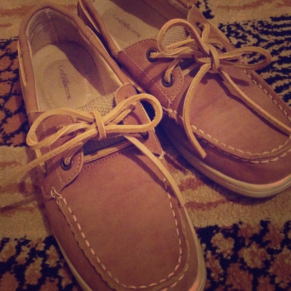 Brown and tan boating shoe