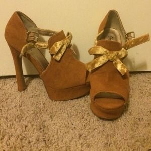 Tan suede heels