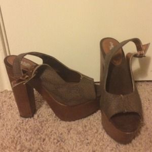 Charlotte Russe brown sling back heels