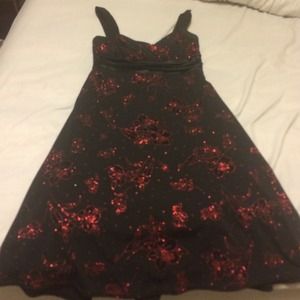 Black and red flower dress