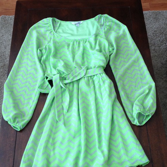 💓RESERVED💓 Green and grey chevron dress