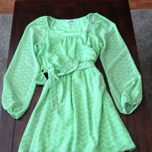 💓RESERVED💓 Green and grey chevron dress