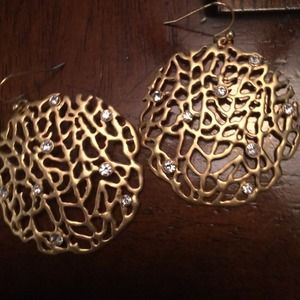 Gold and diamonds coral earrings!