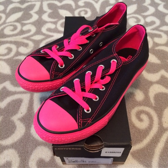 Dark Pink and Black Converse
