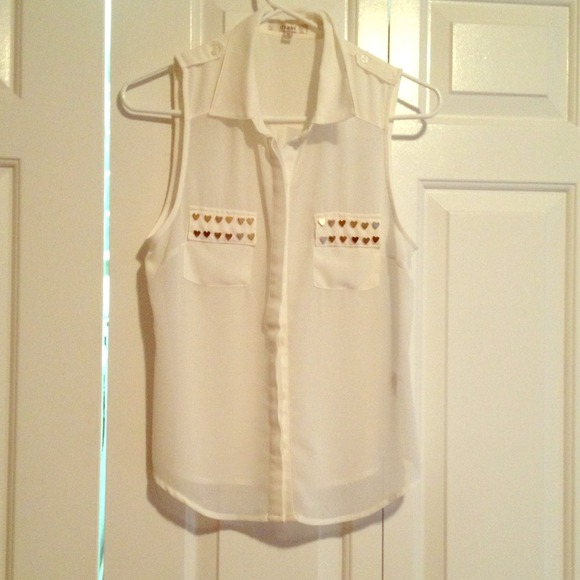 Cream Colored Sheer Sleeveless Top