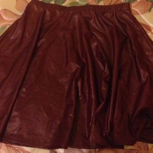Burgundy Skater Skirt