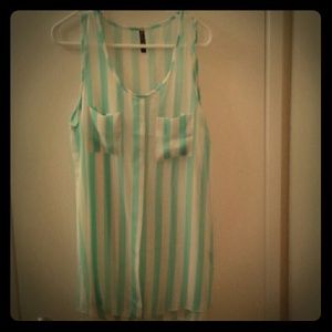 Mint striped top