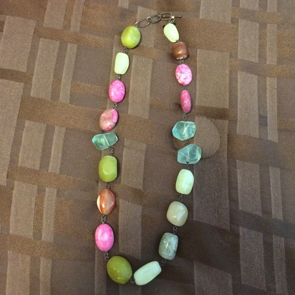 Multi stone necklace on sterling silver