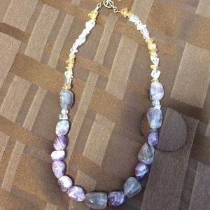 Stone necklace on sterling silver