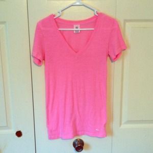 Victoria's Secret PINK neon pink vneck