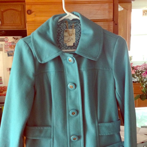 aqua wool coat