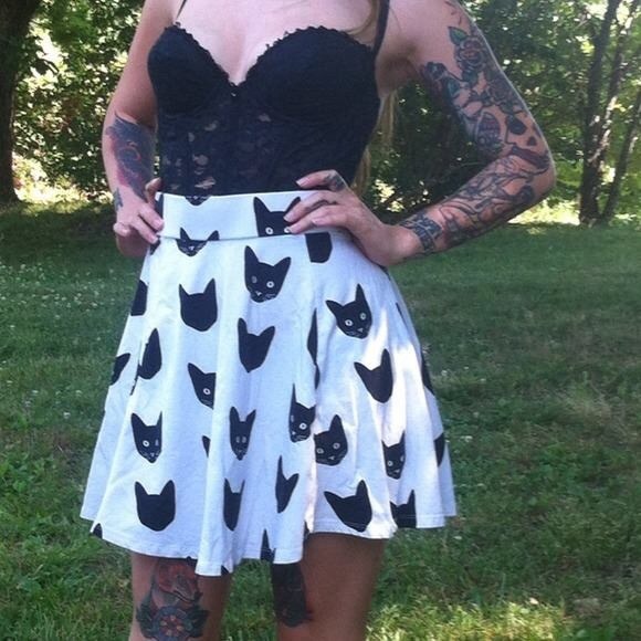 Black cat skater skirt.....