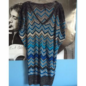 Absolutely brand metallic chevron tunic