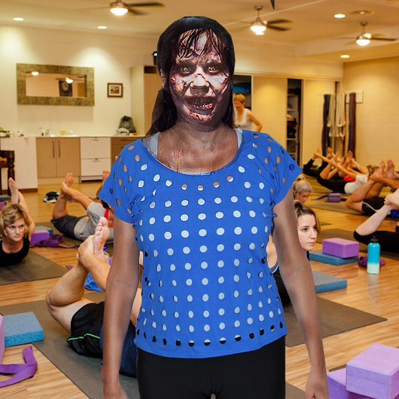 "Yogarcism" Laser Cut Circle Top - Picture 2 of 4