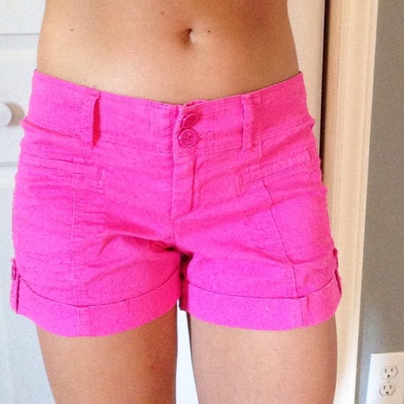 Colored hot pink shorts