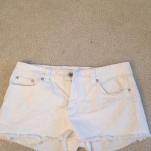 frayed white shorts