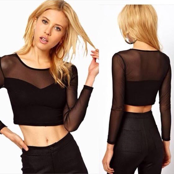 Cute Mesh Crop Top - Picture 4 of 4