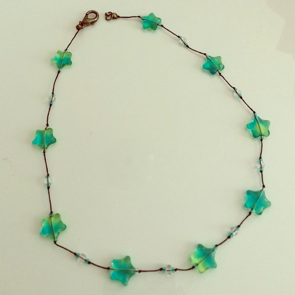 Glass beaded star necklace
