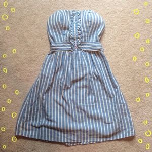 Striped strapless dress
