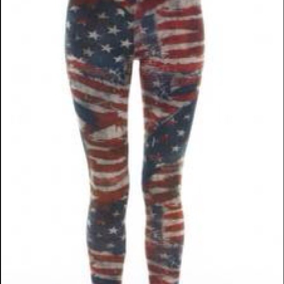 All over USA flag leggings