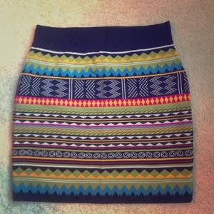 Aztec fitted skirt