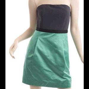 BCBG MAXAZRIA COLOR BLOCK NAVY & GREEN DRESS NWT