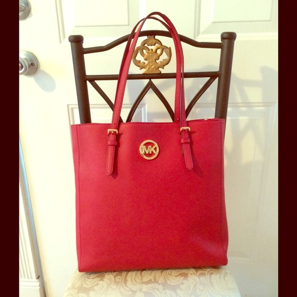 Red Michael Kors handbag