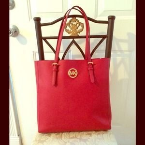 Red Michael Kors handbag