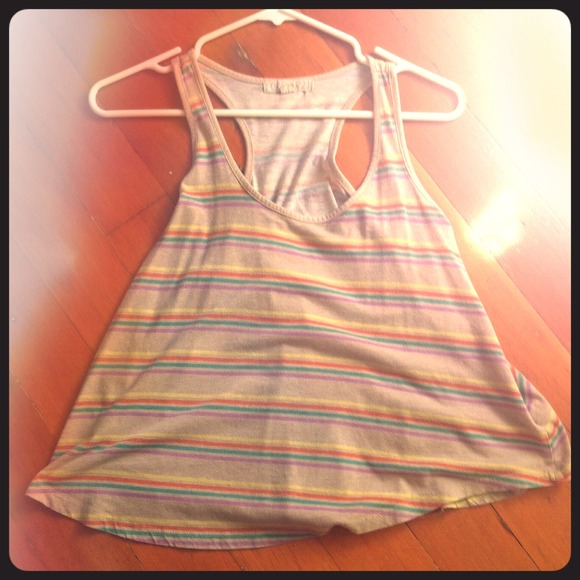 Striped summer razorback tank
