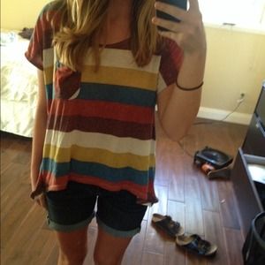 Colorful striped tee