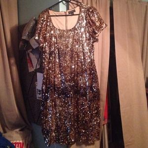 Gold , Brown & Bronze sequin dress !!