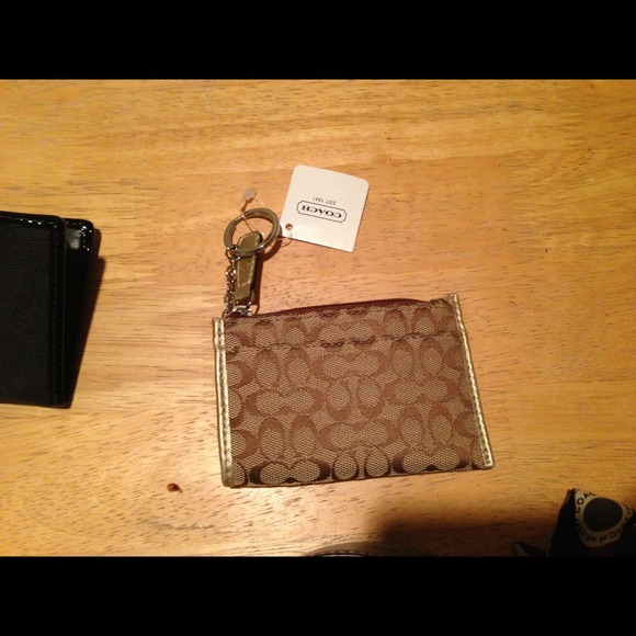 Authentic coach card holder key chain