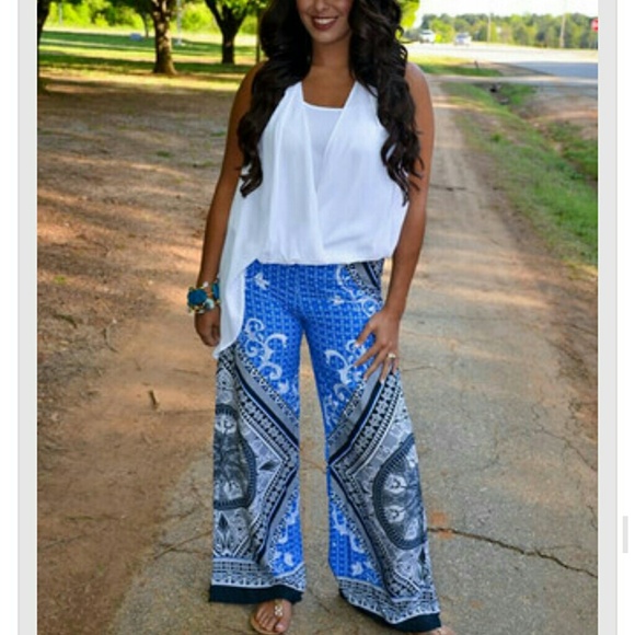 Blue palazzo pants
