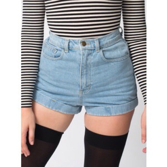 Medium Wash High-Waist Jean Cuff Short