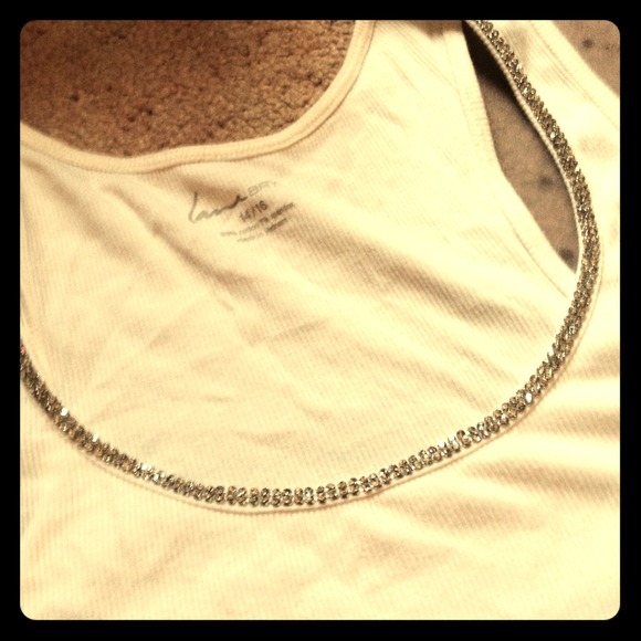 Crystal collar ribbed tank💎