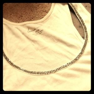 Crystal collar ribbed tank💎