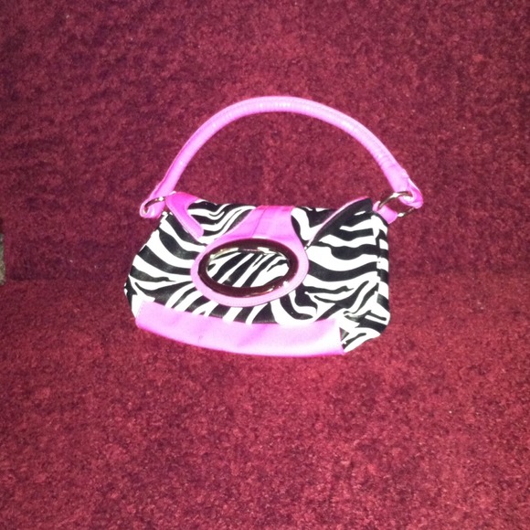 Hot pink white and black zebra back