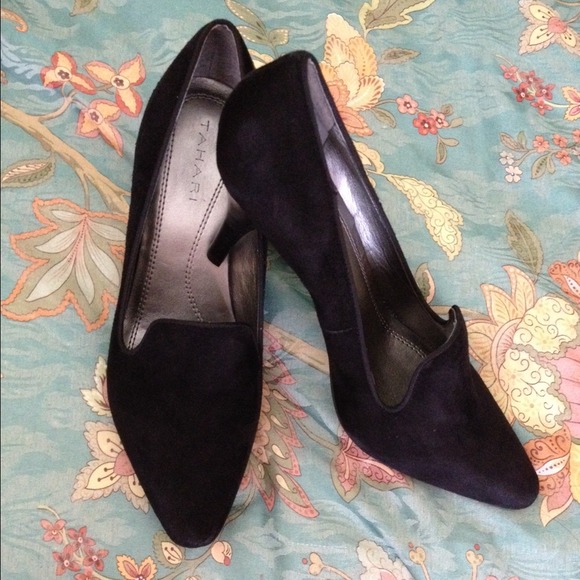Tahari Black Suede Shoe Boots