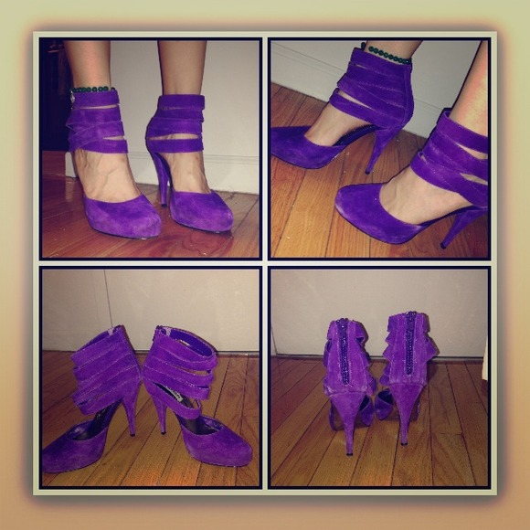 Tayla; Purple Suede Steve Madden heels..