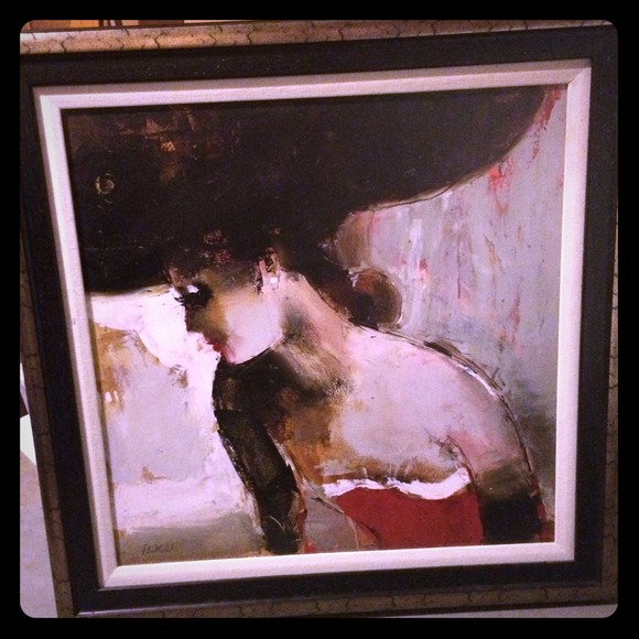 Painting of Woman in Red Dress - Picture 1 of 1