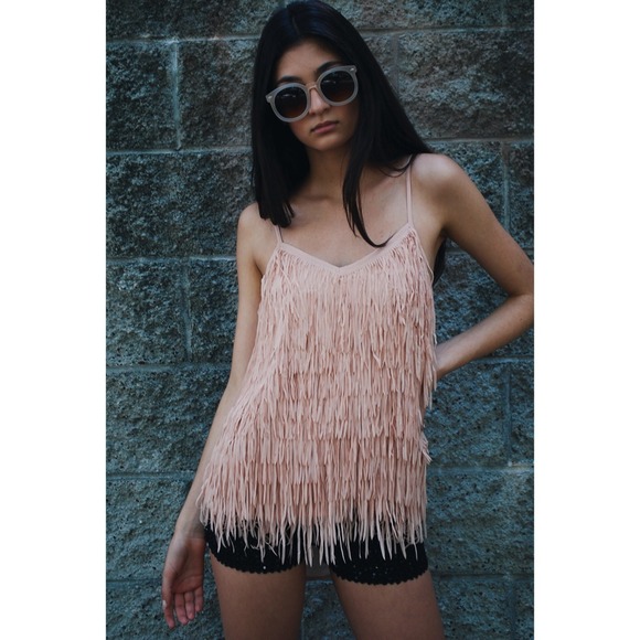 Almond Fringe Tank