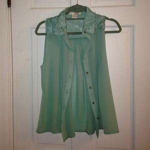 "Sans Souci" tank top. Turquoise in size M.